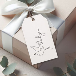 Minimalistisk Stork Neutral Babyshower Tacksamhets Presentetikett