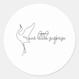 Minimalistisk Stork Neutral Barnkalas Runt Klistermärke