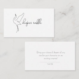 Minimalistisk stork Neutralt bebisfest Diaperlotte Tilläggskort