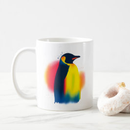 Minimalistisk strålfärg Penguin Silhouette Kaffemugg