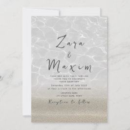 Minimalistisk strandbröllop inbjudningar