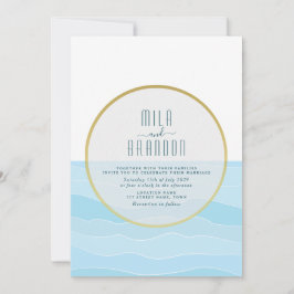 Minimalistisk stranddestination bröllop inbjudningar