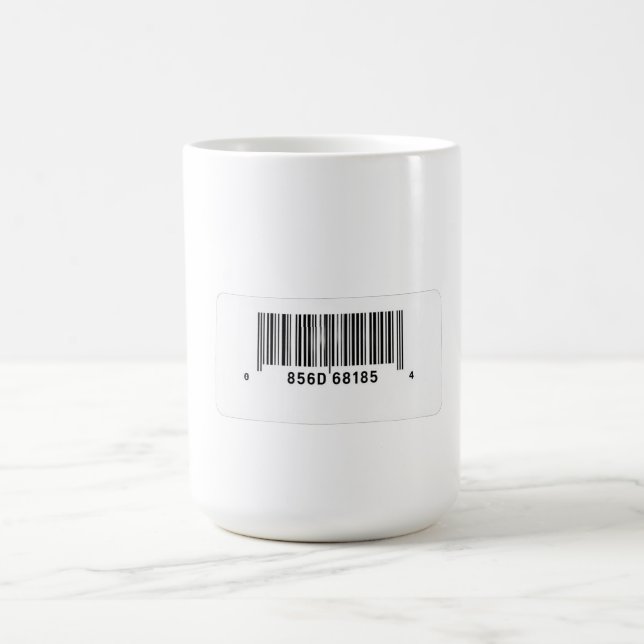 Minimalistisk streckkodsdesign kaffemugg (Center)