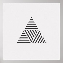 Minimalistisk strimlad triangel, svart och vit Pos