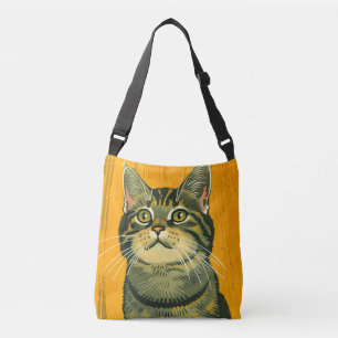 Minimalistisk stripe Grått Tabby Axelväska
