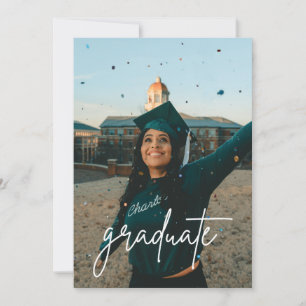 Minimalistisk Studentfest för fotokollage Inbjudningar