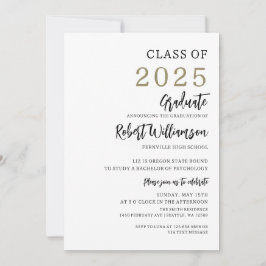 Minimalistisk Studentfest Inbjudningar