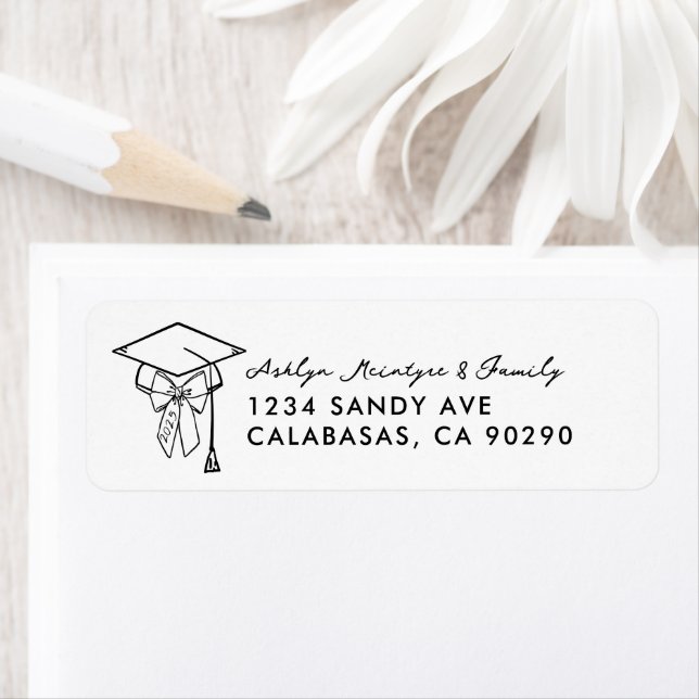 Minimalistisk Studentmössa med fack Returadress Etikett (Insitu)