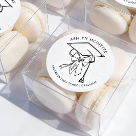 Minimalistisk Studentmössa med fack Runt Klistermärke