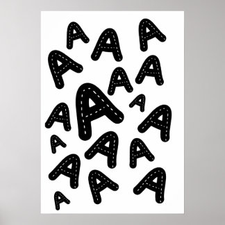 Minimalistisk styggningsmonogram A - Geometriskt m Poster