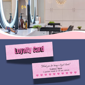 Minimalistisk Stylist Klientbelöning i Rosaröd Fär Lojalitetskort