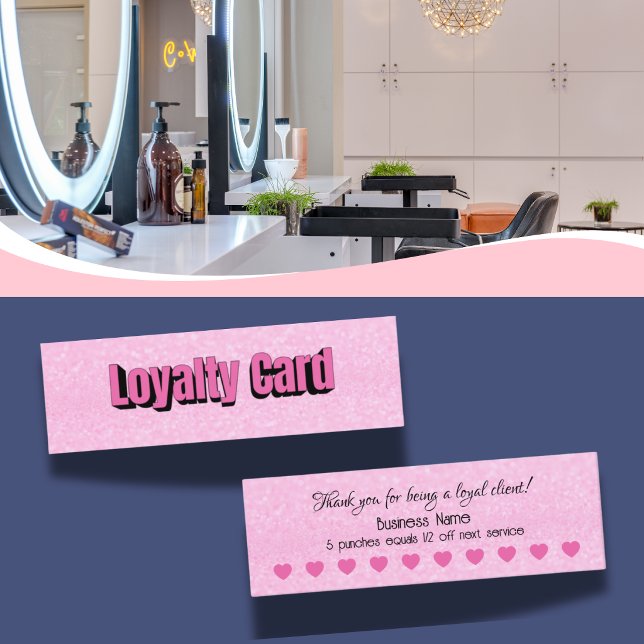 Minimalistisk Stylist Klientbelöning i Rosaröd Fär Lojalitetskort (Blush Pink Client Reward Loyalty Card. Simple and professional - perfect to attract repeat clients!)