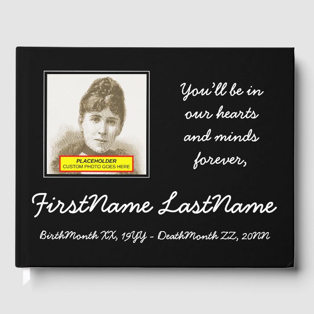 Minimalistisk, subducerad begravningsbok gästböcker (Framsida)