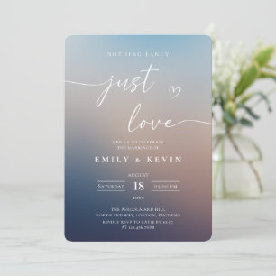 Minimalistisk suddig gradient skrift elegant bröll inbjudningar