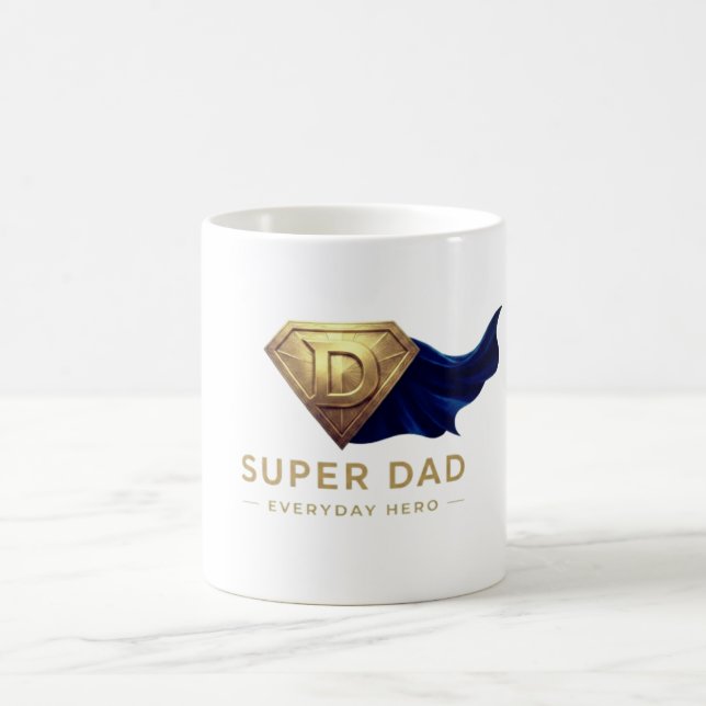 Minimalistisk Superhjälte Fars Dag Design Kaffemugg (Center)
