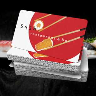 Minimalistisk Sushi Japanska Restaurant Chef-Cater Visitkort