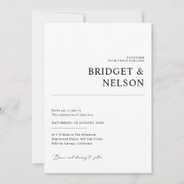 Minimalistisk svart allt i en QR-kod Bröllop Inbjudningar