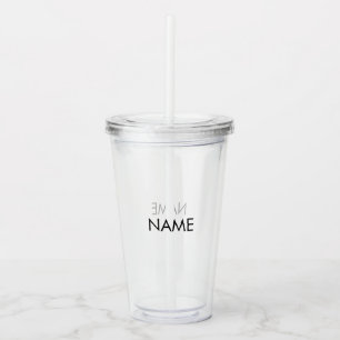 Minimalistisk, svart, anpassad textteckenmonogram take away mugg