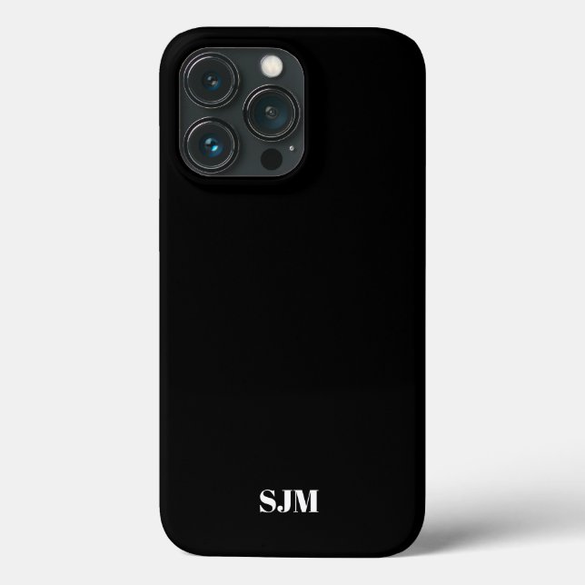 Minimalistisk svart Anpassningsbar, monogram initi (Baksida)