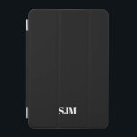 Minimalistisk svart Anpassningsbar, monogram initi iPad Mini Skydd<br><div class="desc">Minimalistisk elegant,  enkel modern svartvit Anpassningsbar med monogram initialer namn personlig iPad mini Cover</div>
