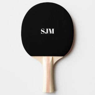 Minimalistisk svart Anpassningsbar, monogram initi Pingisracket
