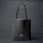 Minimalistisk svart anpassningsbar, monogram initi tygkasse<br><div class="desc">Minimalistisk elegant - enkel modern svartvit Anpassningsbar i monogram initialer namn personlig Tote Bag</div>
