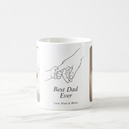 Minimalistisk svart Bästa pappa någonsin Foto Hand Kaffemugg