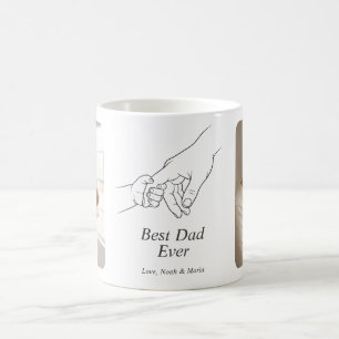 Minimalistisk svart Bästa pappa någonsin Foto Hand Kaffemugg