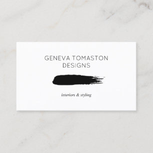 Minimalistisk svart Brushstroke Designer Logotyp I Visitkort