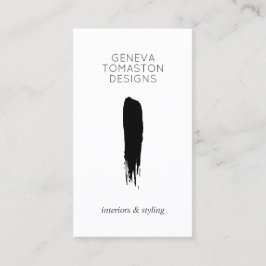 Minimalistisk svart brushstroke Designer-Logotyp v Visitkort