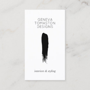Minimalistisk svart brushstroke Designer-Logotyp v Visitkort