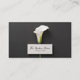 Minimalistisk Svart Calla Lily Elegant Modern Blom Visitkort