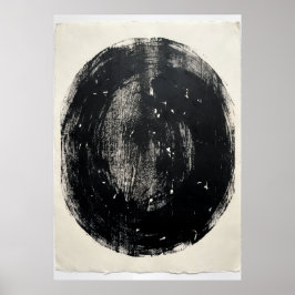 Minimalistisk svart cirkel affisch | Zen Enso Abst