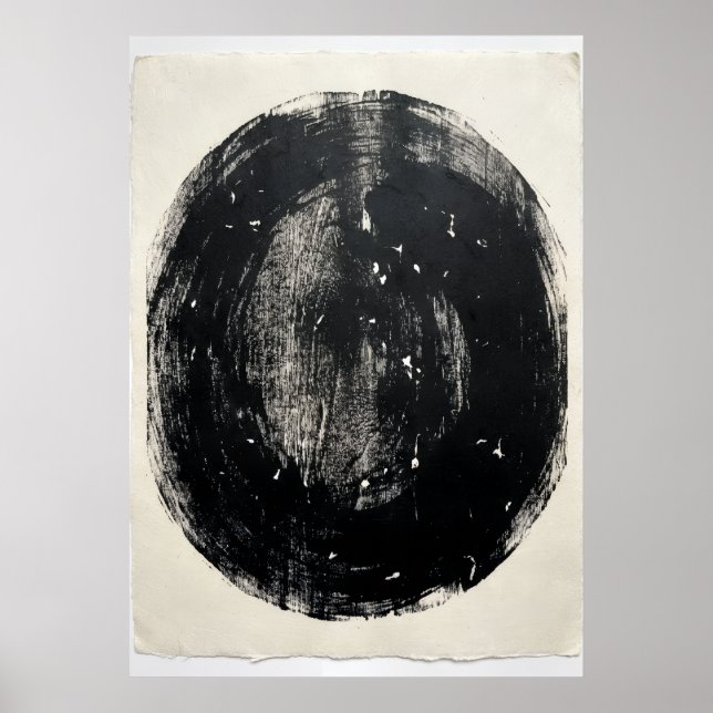 Minimalistisk svart cirkel affisch | Zen Enso Abst (Framsidan)
