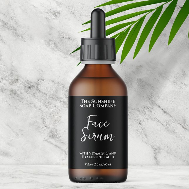 Minimalistisk Svart Dropperflaska Etikett Fraktsedel (Skapare uppladdad)