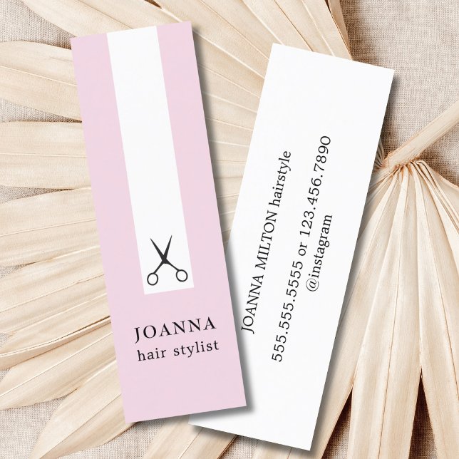 Minimalistisk svart Elegant-sax, minst Hair Stylis Mini Visitkort (Skapare uppladdad)