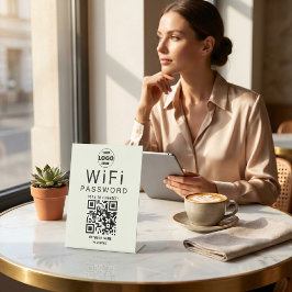Minimalistisk svart elfenbens- företags- WiFi QR-k
