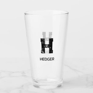 MINIMALISTISK SVART EN BOKSTAV MONOGRAM NAMN KLAR GLASKOPP