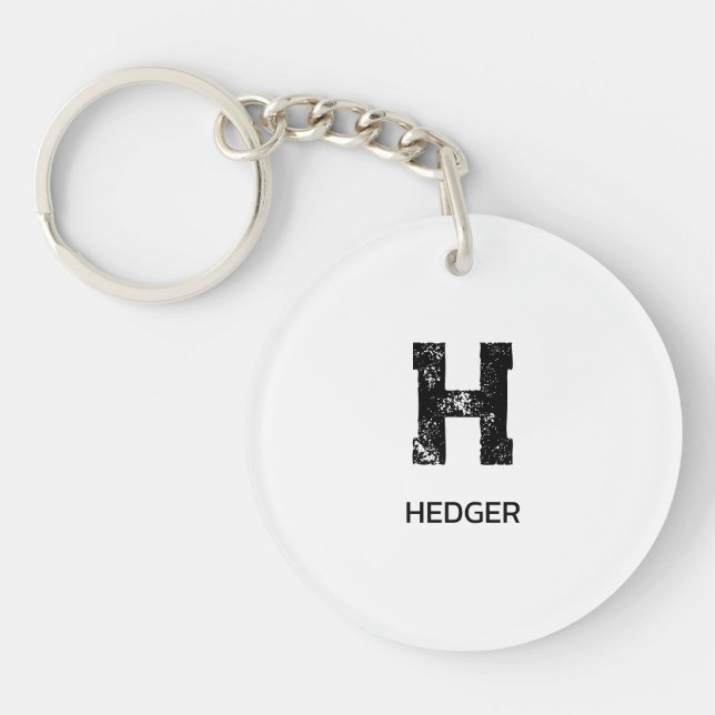 MINIMALISTISK SVART EN BOKSTAV MONOGRAM NAMN VIT (Framsidan)