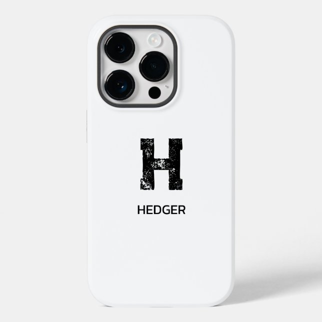 MINIMALISTISK SVART EN BOKSTAV MONOGRAM NAMN VIT (Baksida)