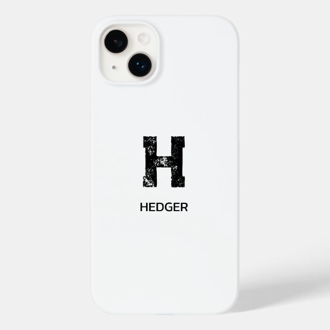 MINIMALISTISK SVART EN BOKSTAV MONOGRAM NAMN VIT (Baksida)