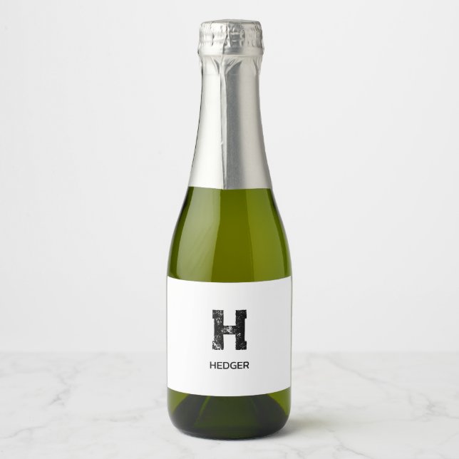 MINIMALISTISK SVART EN BOKSTAV MONOGRAM NAMN VIT (Framsida)