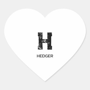 MINIMALISTISK SVART EN BOKSTAV MONOGRAM NAMN VIT HJÄRTFORMAT KLISTERMÄRKE