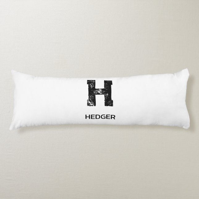 MINIMALISTISK SVART EN BOKSTAV MONOGRAM NAMN VIT KROPPSKUDDE (Framsidan)