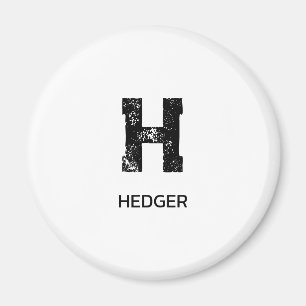 MINIMALISTISK SVART EN BOKSTAV MONOGRAM NAMN VIT MAGNET
