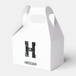 MINIMALISTISK SVART EN BOKSTAV MONOGRAM NAMN VIT PRESENTASKAR