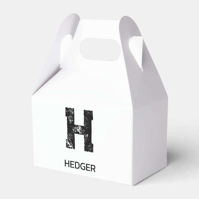 MINIMALISTISK SVART EN BOKSTAV MONOGRAM NAMN VIT PRESENTASKAR (Framsidan Sidan)