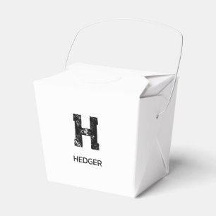 MINIMALISTISK SVART EN BOKSTAV MONOGRAM NAMN VIT PRESENTASKAR