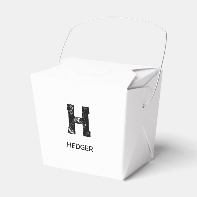 MINIMALISTISK SVART EN BOKSTAV MONOGRAM NAMN VIT PRESENTASKAR (Framsidan Sidan)
