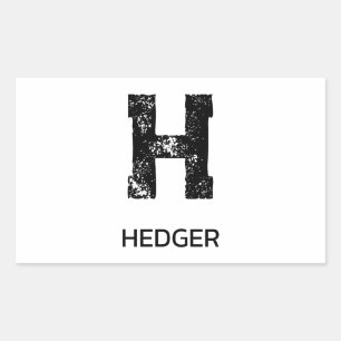 MINIMALISTISK SVART EN BOKSTAV MONOGRAM NAMN VIT REKTANGULÄRT KLISTERMÄRKE